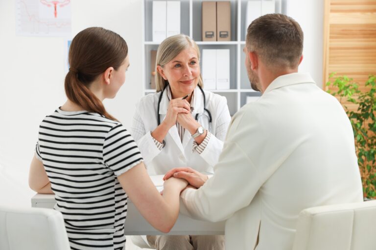In,Vitro,Fertilization,(ivf).,Couple,Having,Consultation,With,Doctor,In