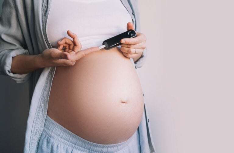 Gestational,Diabetes,Test,During,Pregnancy.,Pregnant,Woman,Checking,Blood,Sugar